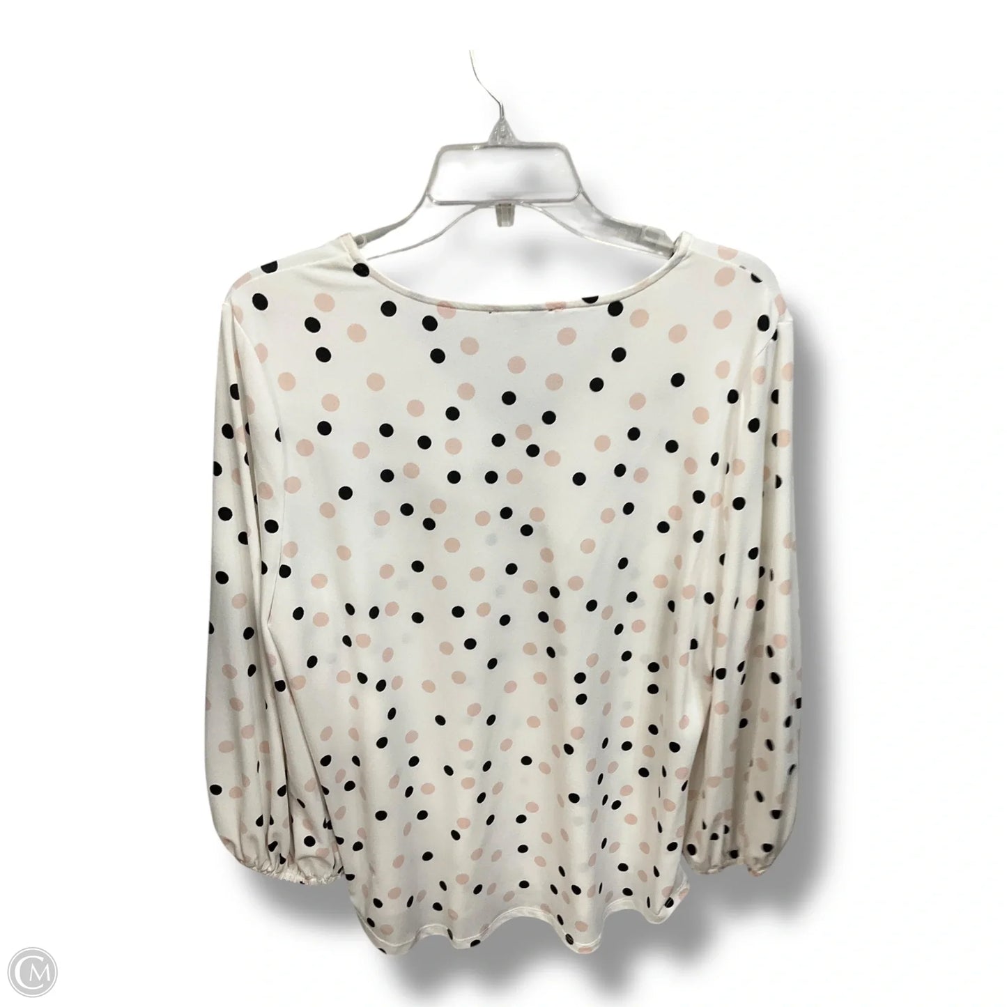 Top Long Sleeve By Adrianna Papell In Polkadot Pattern, Size: L