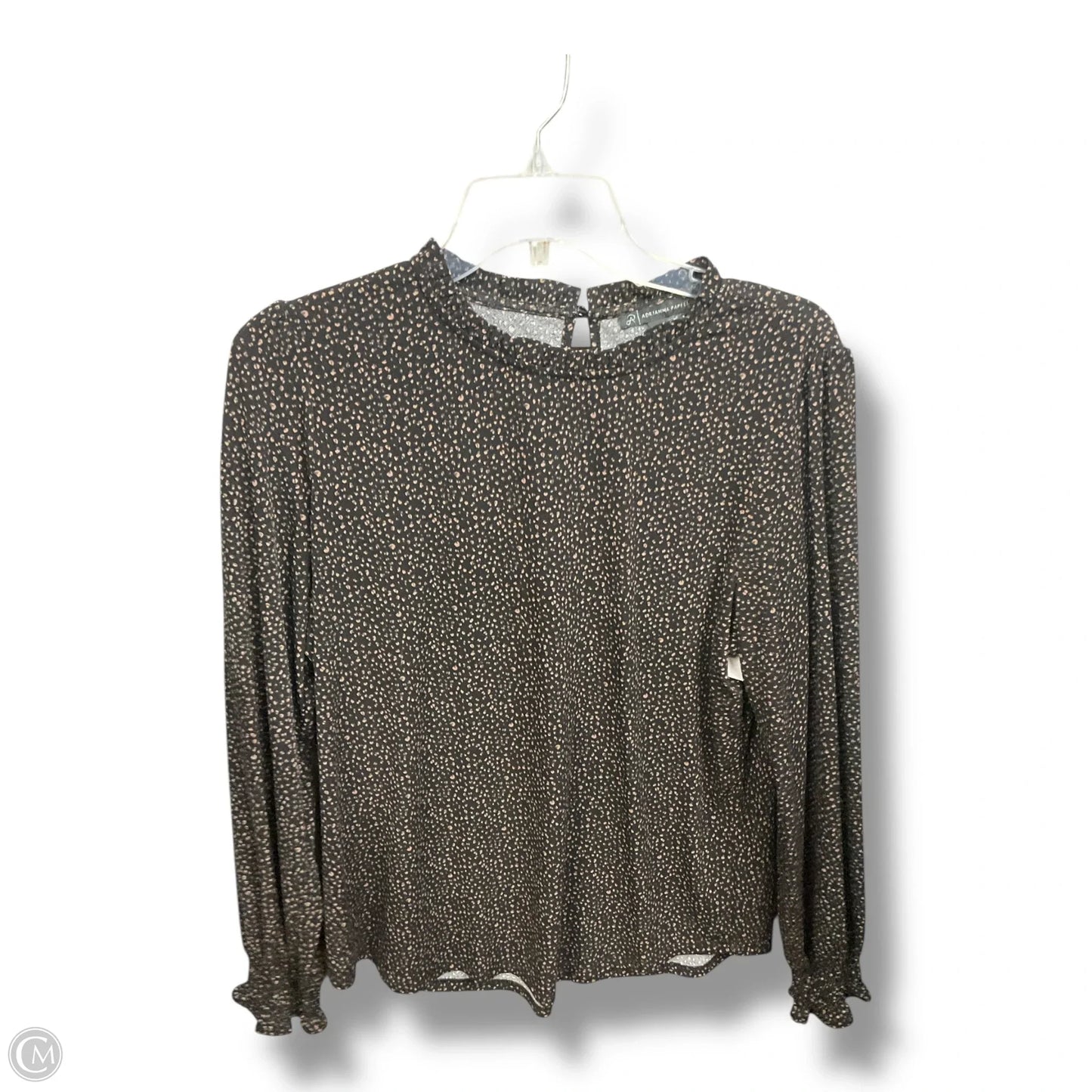 Top Long Sleeve By Adrianna Papell In Black & Tan, Size: L
