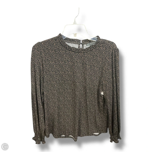Top Long Sleeve By Adrianna Papell In Black & Tan, Size: L