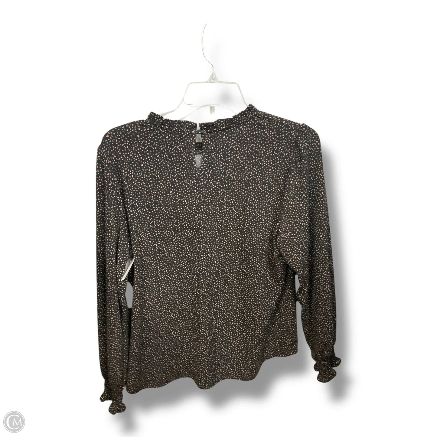 Top Long Sleeve By Adrianna Papell In Black & Tan, Size: L