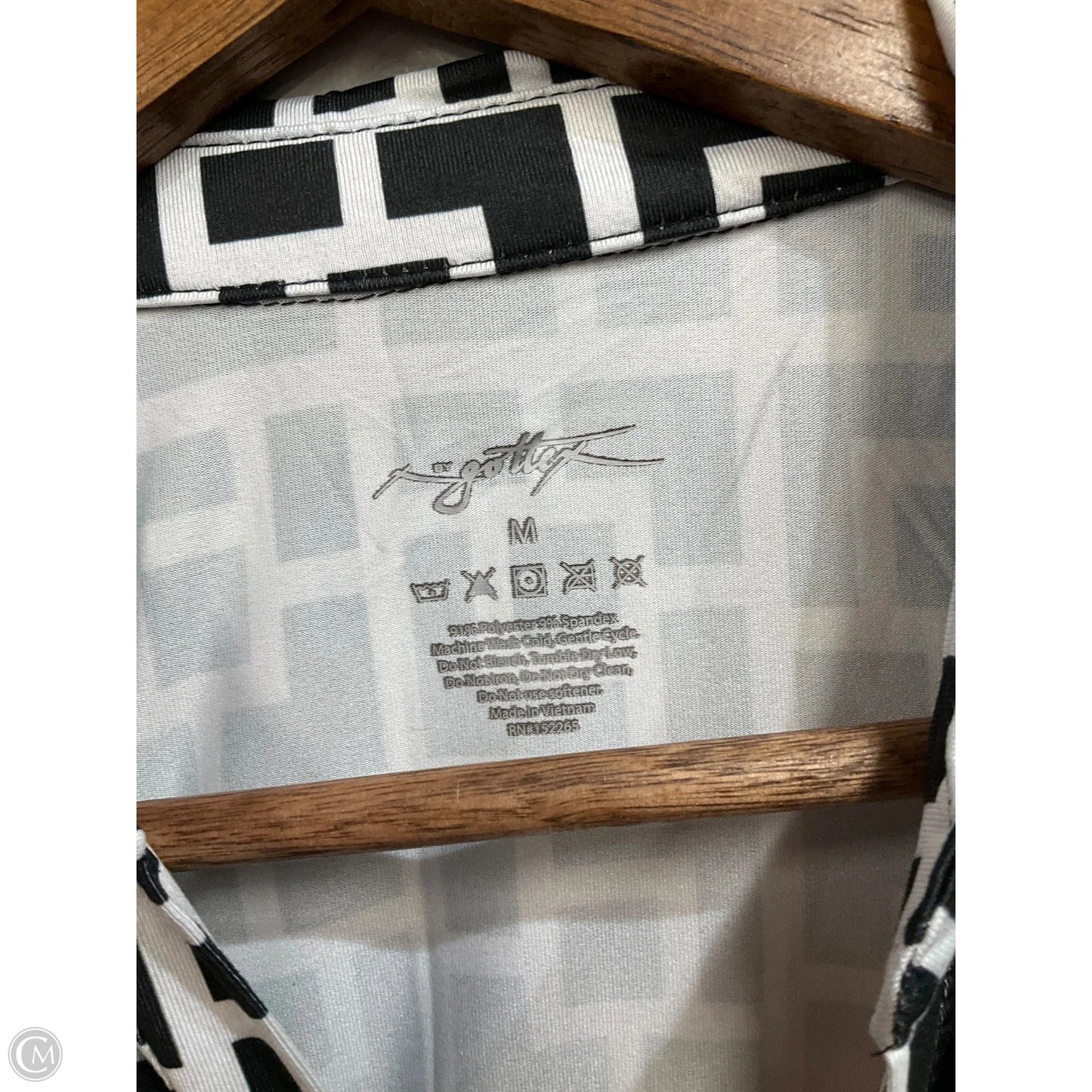 Athletic Tank Top By Gottex In Black & White, Size: M
