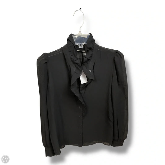 Blouse Long Sleeve By Banana Republic In Black, Size: Xs