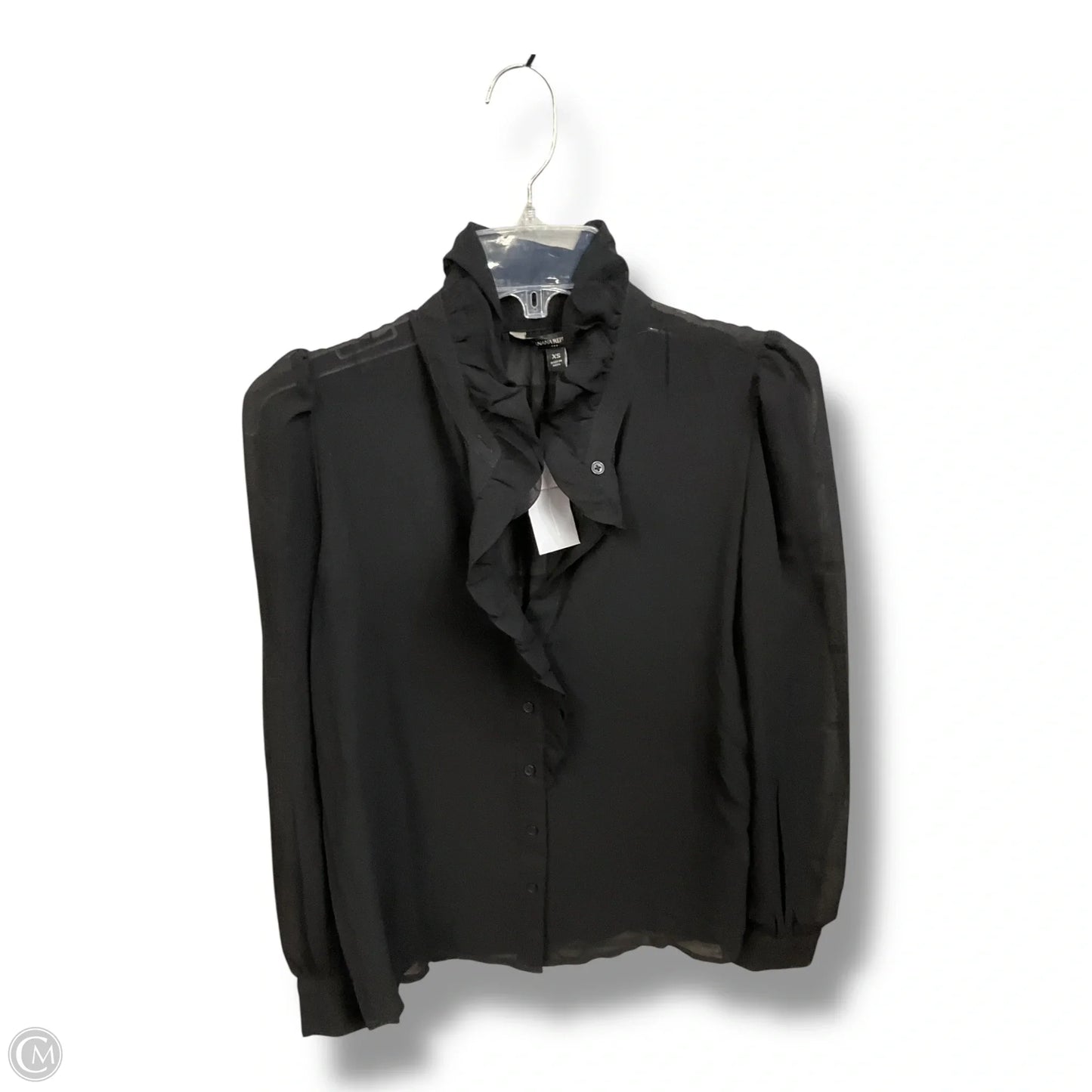 Blouse Long Sleeve By Banana Republic In Black, Size: Xs