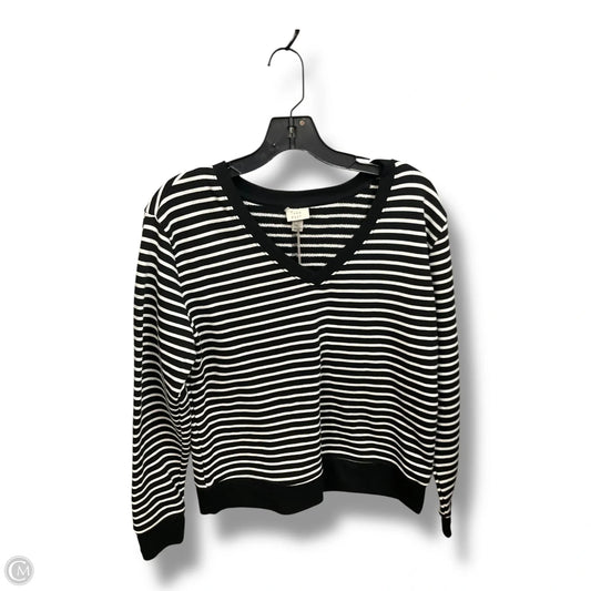 Sweatshirt Collar By A New Day In Striped Pattern, Size: M