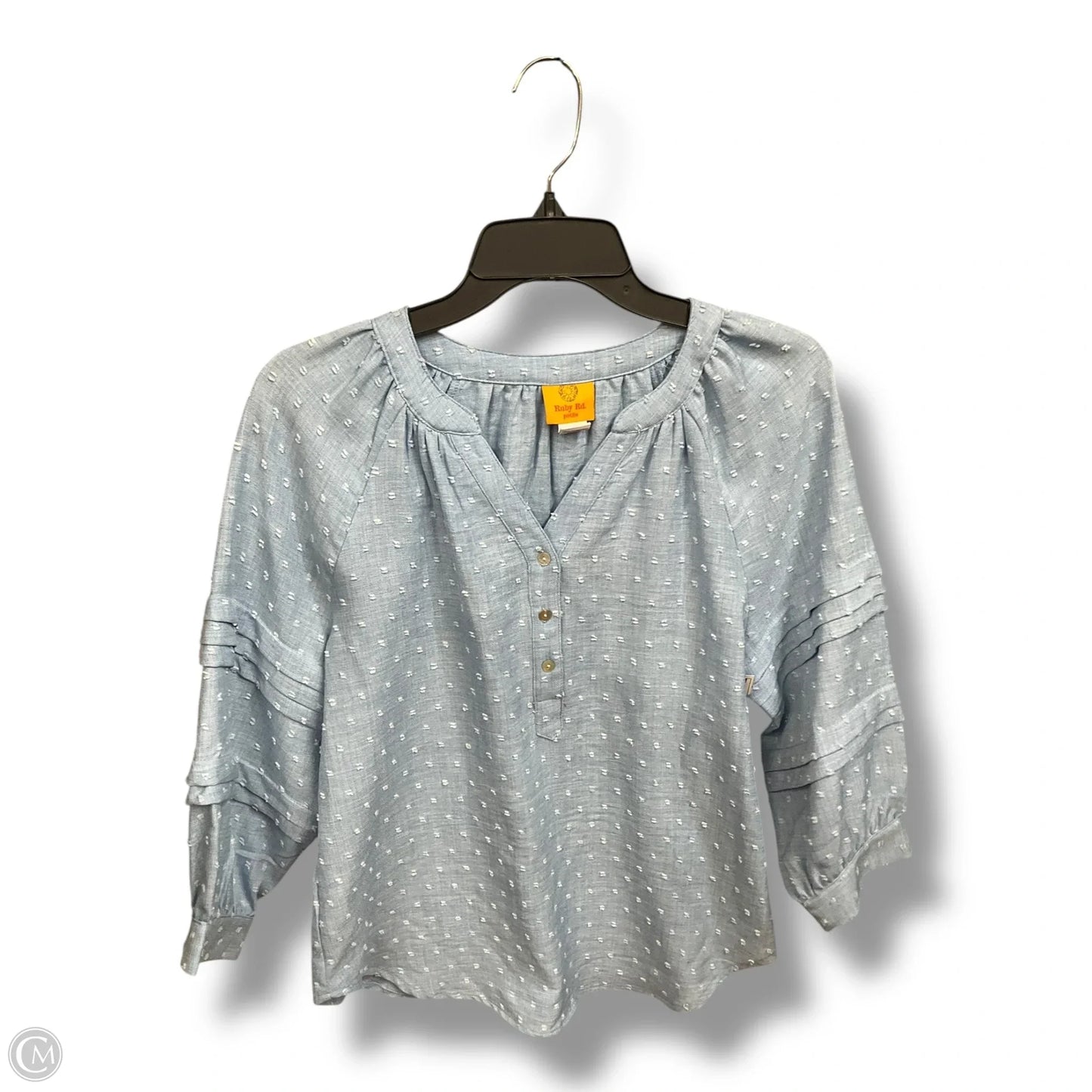 Top 3/4 Sleeve By Ruby Rd In Blue Denim, Size: Sp