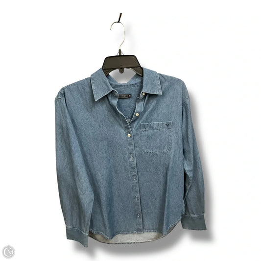 Blouse Long Sleeve By Vineyard Vines In Blue Denim, Size: Xs