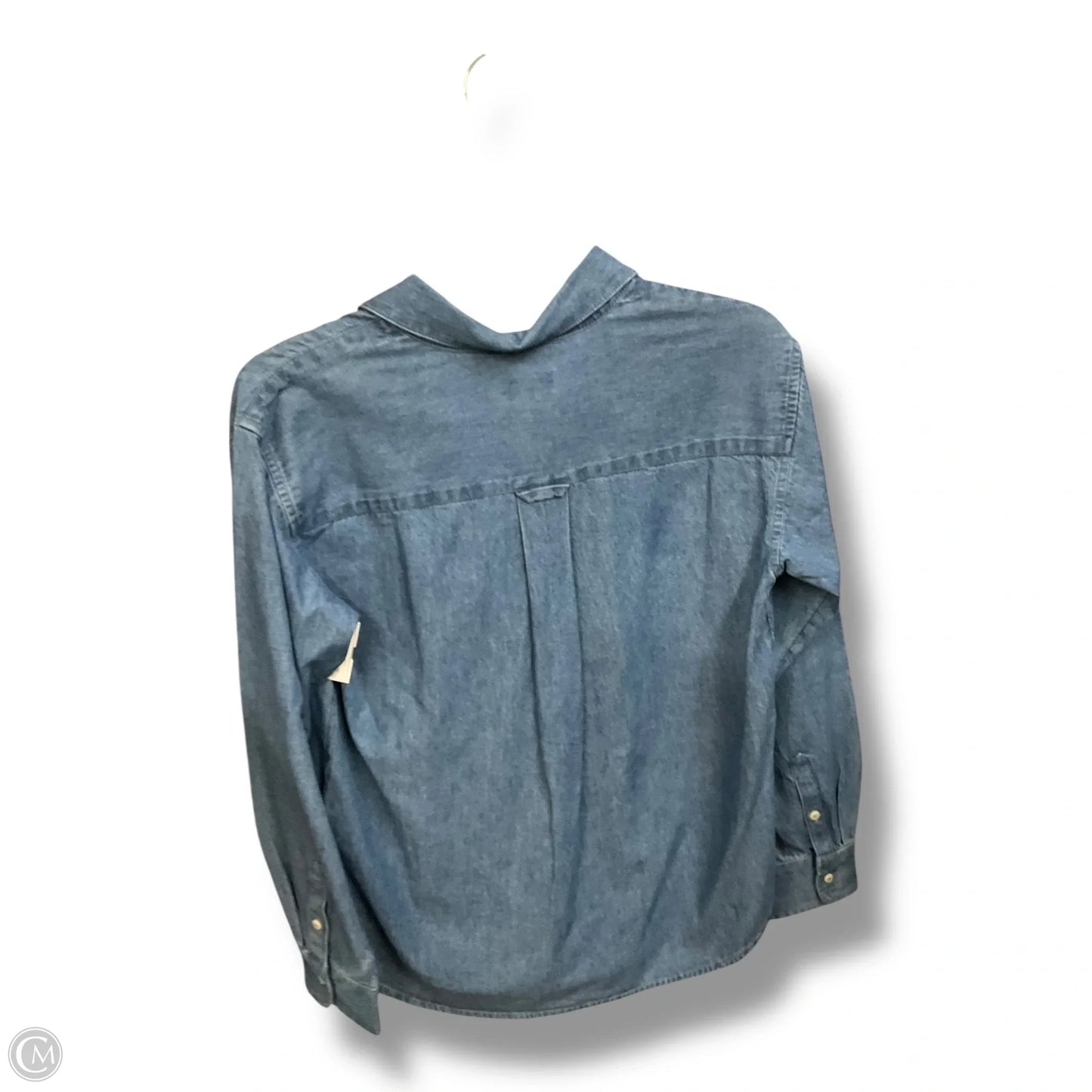 Blouse Long Sleeve By Vineyard Vines In Blue Denim, Size: Xs