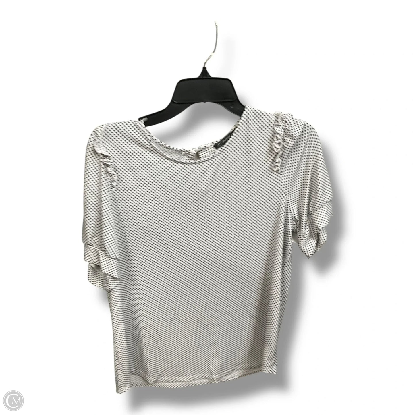 Top Short Sleeve By Adrianna Papell In Polkadot Pattern, Size: M