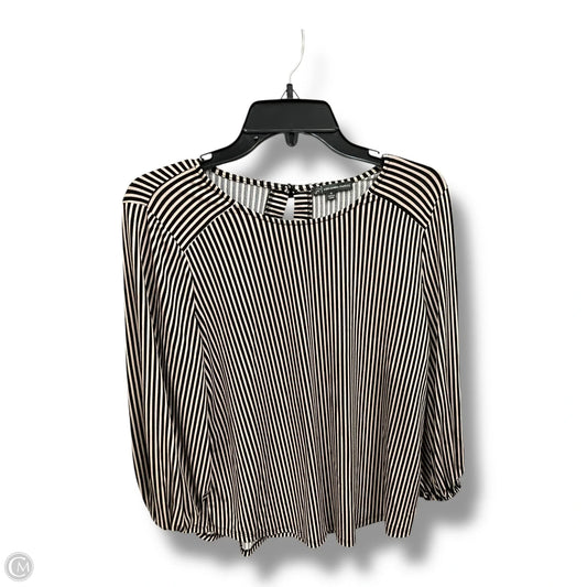 Top 3/4 Sleeve By Adrianna Papell In Striped Pattern, Size: M