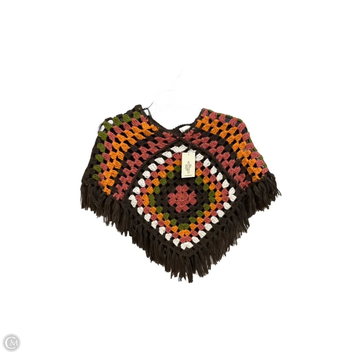 Poncho By Cme In Brown & Pink, Size: S