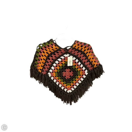 Poncho By Cme In Brown & Pink, Size: S