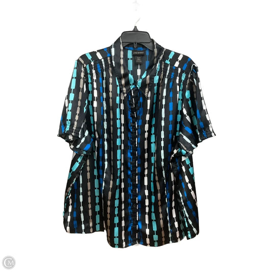 Blouse Short Sleeve By Lane Bryant In Black & Blue, Size: 4x