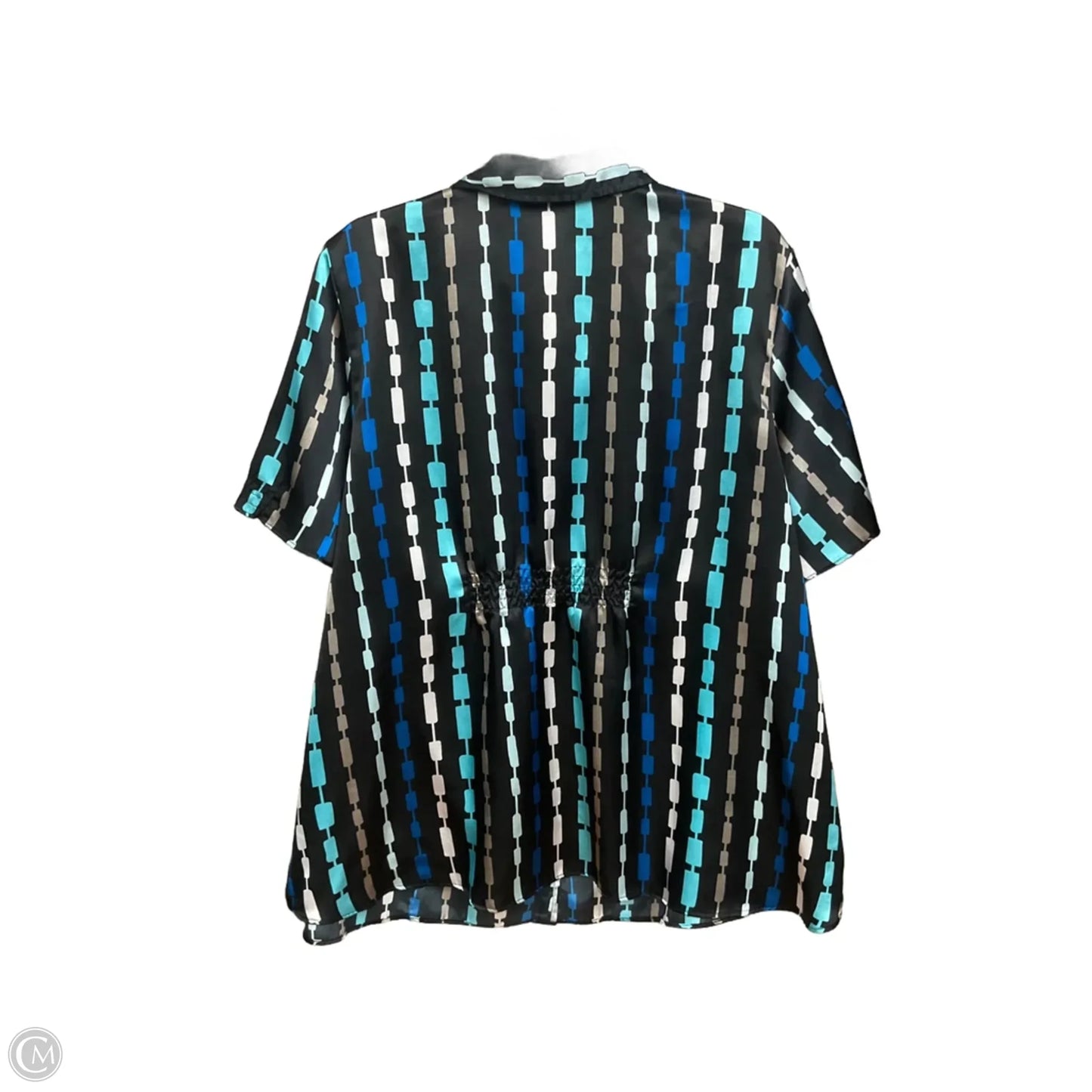 Blouse Short Sleeve By Lane Bryant In Black & Blue, Size: 4x