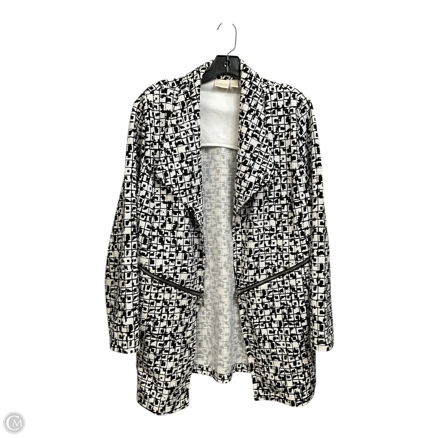 Blazer By Chicos In Black & White, Size: Xl