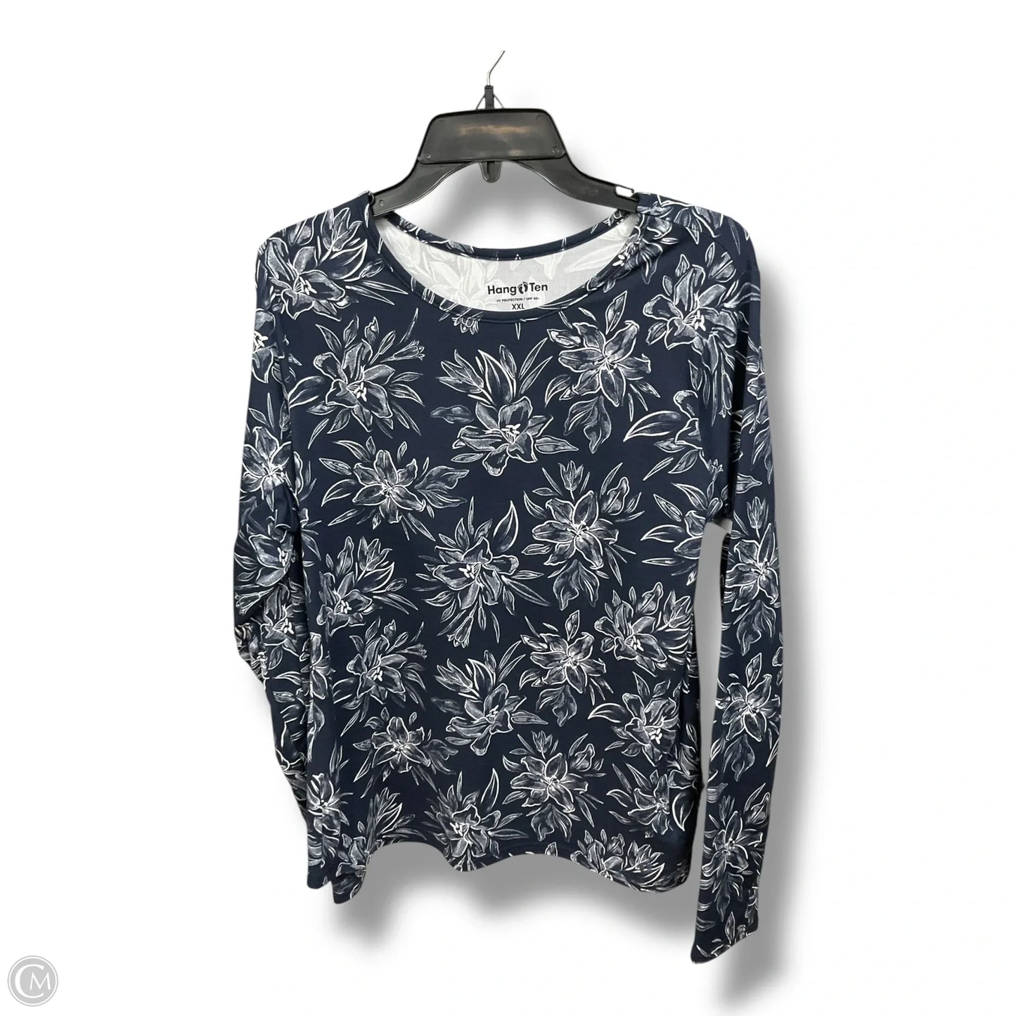 Top Long Sleeve By Hang Ten In Floral Print, Size: Xxl