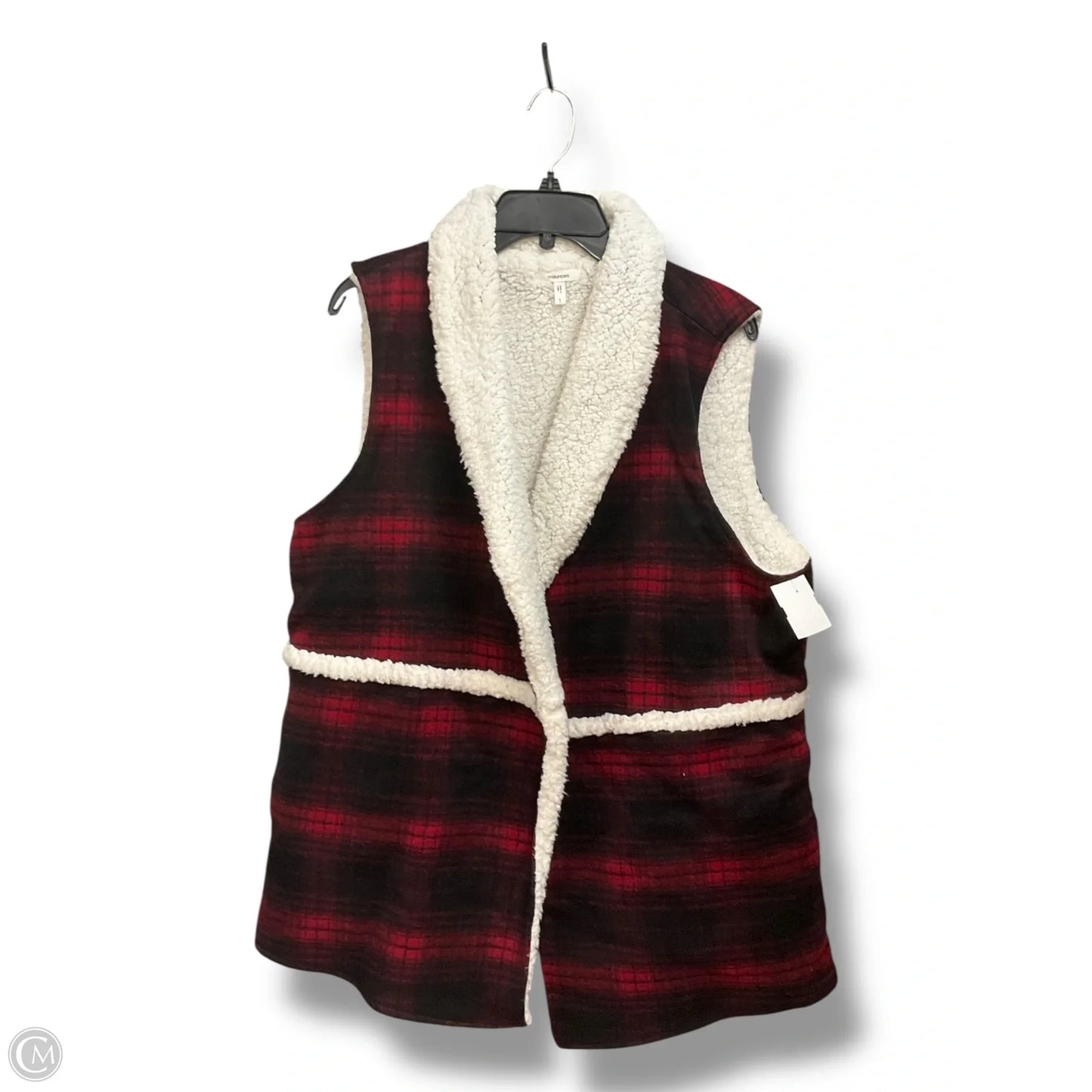 Vest Sweater By Maurices In Plaid Pattern, Size: 1x