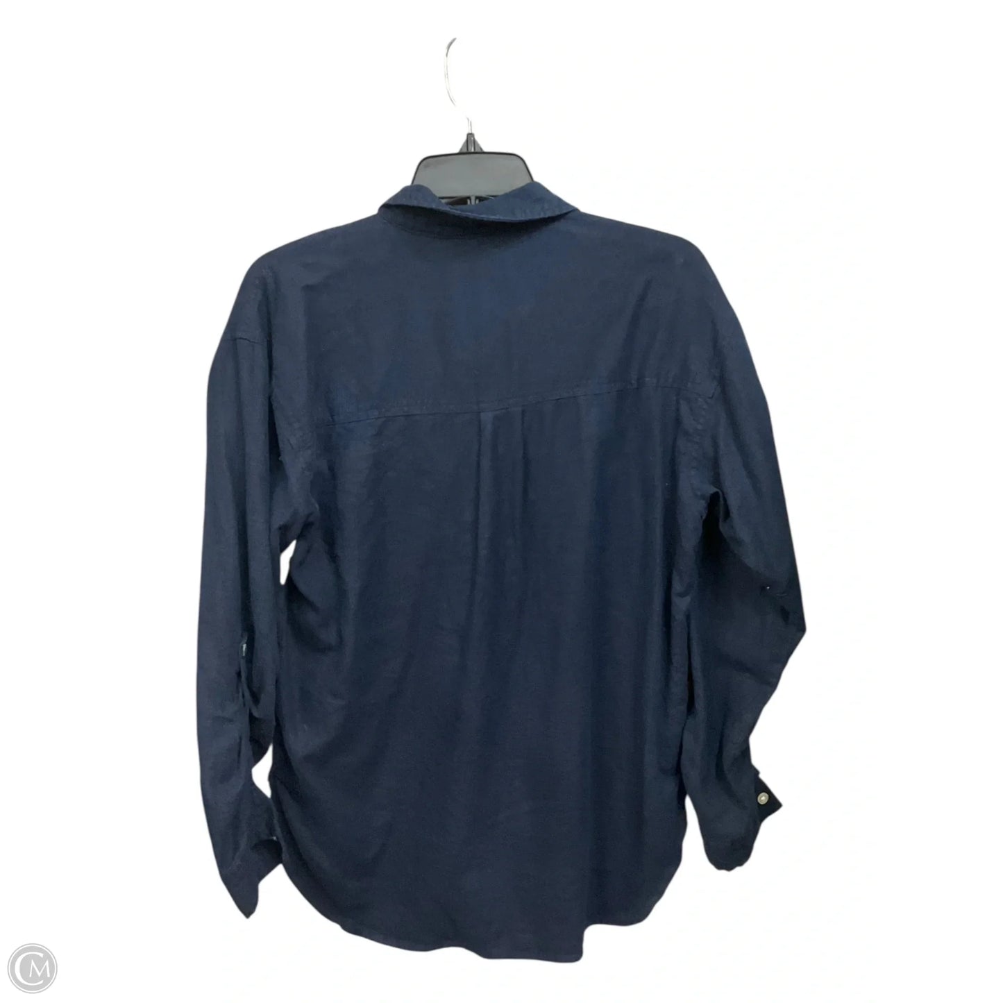 Blouse Long Sleeve By Nautica In Navy, Size: M