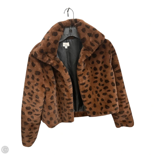 Jacket Faux Fur & Sherpa By Clothes Mentor In Animal Print, Size: S