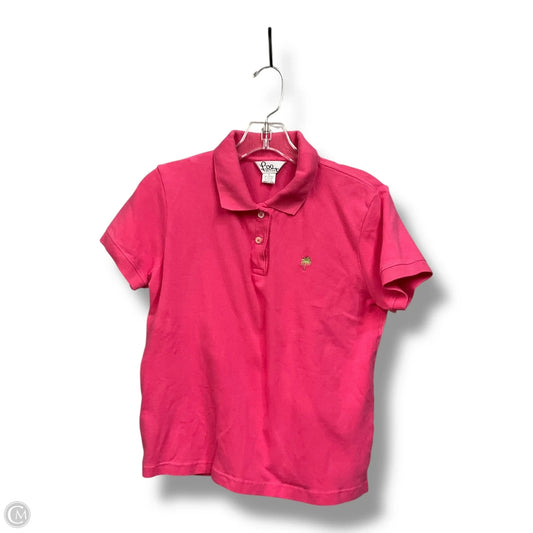 Top Short Sleeve Designer By Lilly Pulitzer In Pink, Size: L