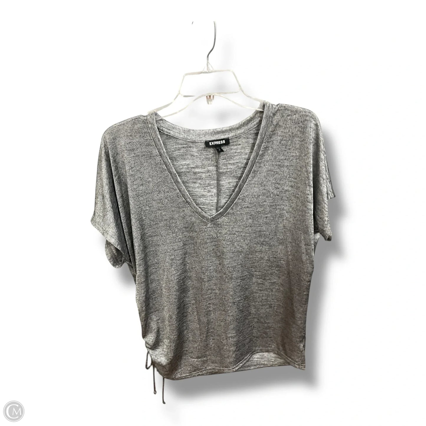 Top Short Sleeve By Express In Grey, Size: S