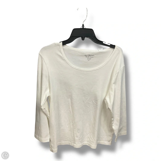 Top Long Sleeve Basic By Chicos In White, Size: Xl
