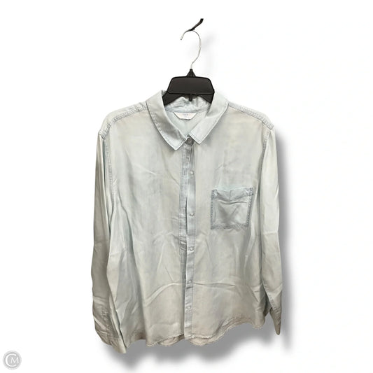 Blouse Long Sleeve By Time And Tru In Blue Denim, Size: 3x