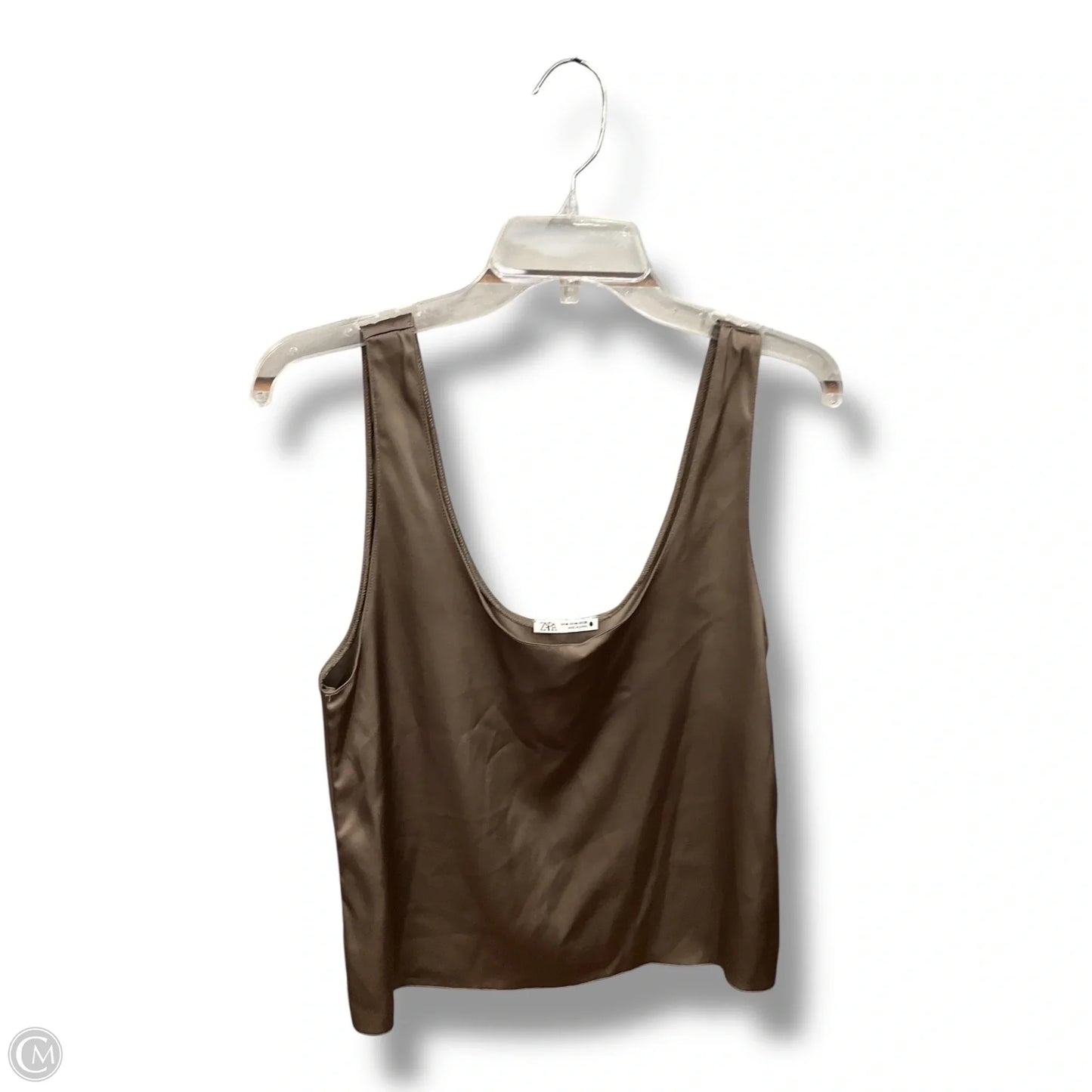 Top Sleeveless By Zara In Tan, Size: M