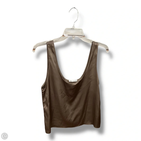 Top Sleeveless By Zara In Tan, Size: M