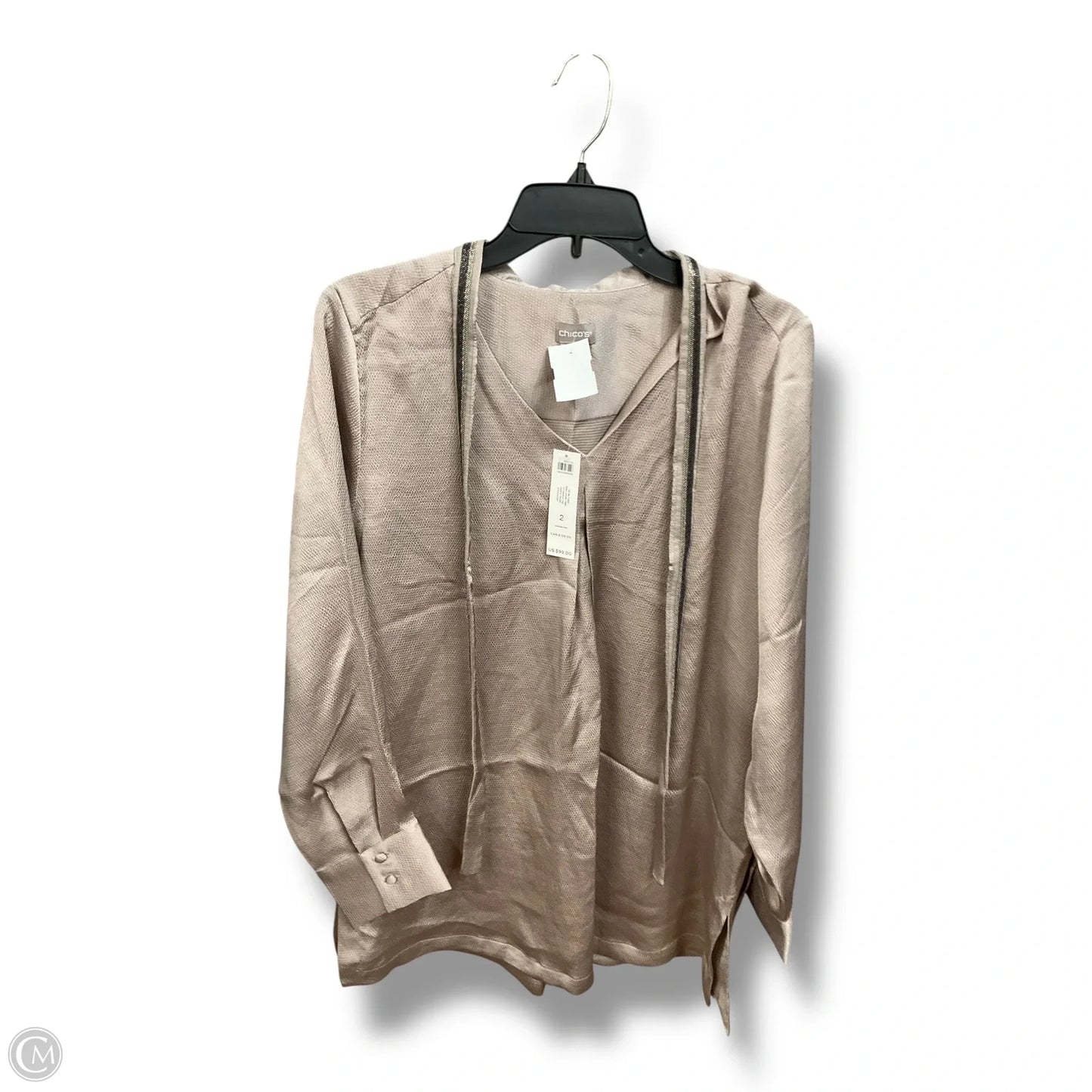 Top Long Sleeve By Chicos In Beige, Size: Osfm
