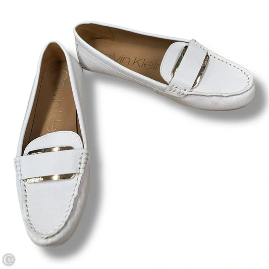 Shoes Flats By Calvin Klein In Cream, Size: 10