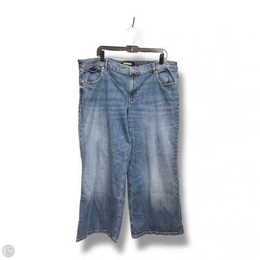 Jeans Wide Leg By Express In Blue Denim, Size: 18