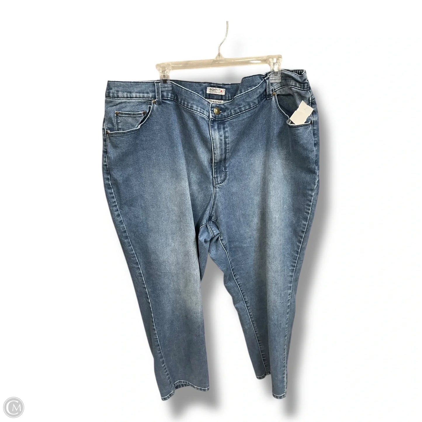 Jeans Straight By Catherines In Blue Denim, Size: 4x