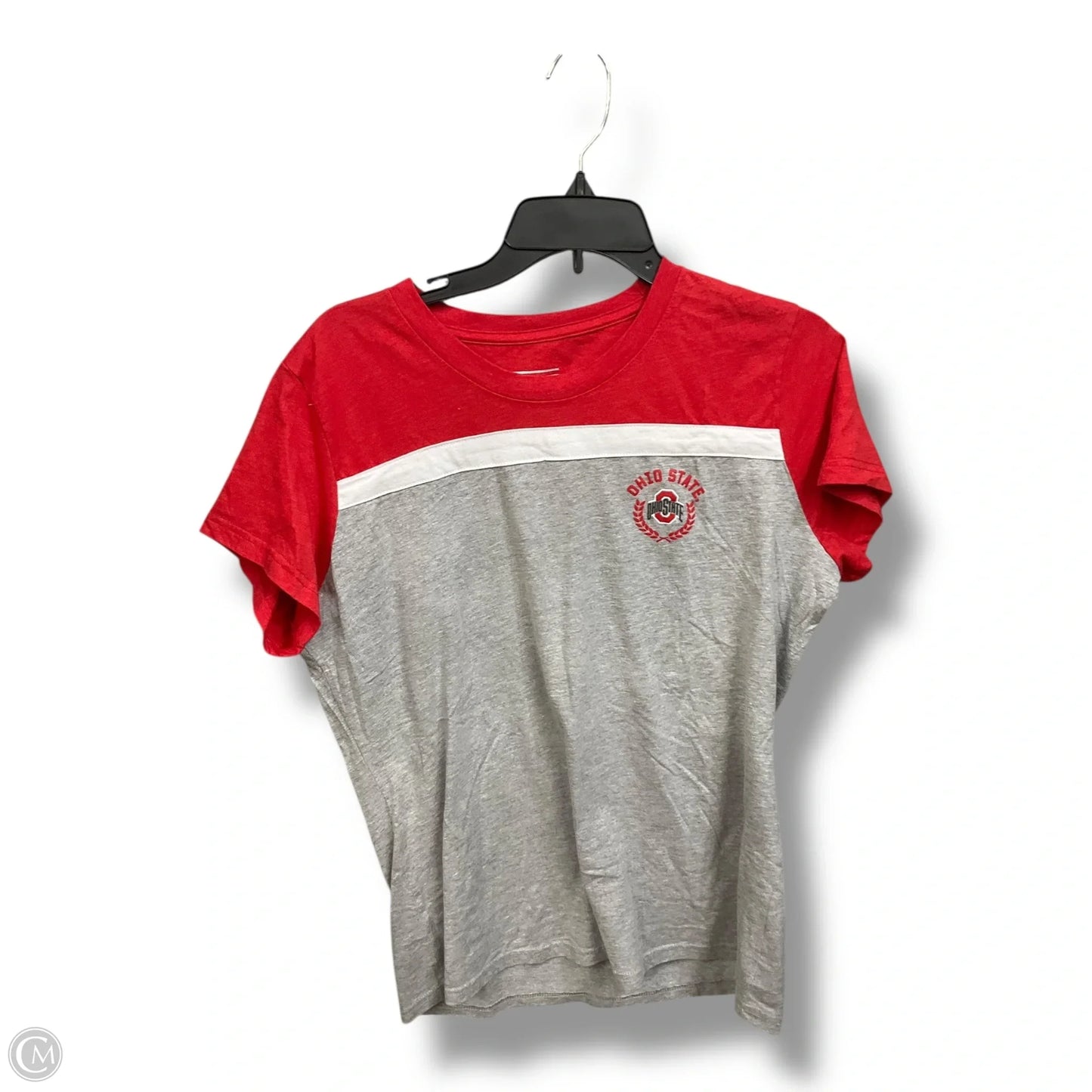 Top Short Sleeve Basic By Clothes Mentor In Grey & Red, Size: Xxl