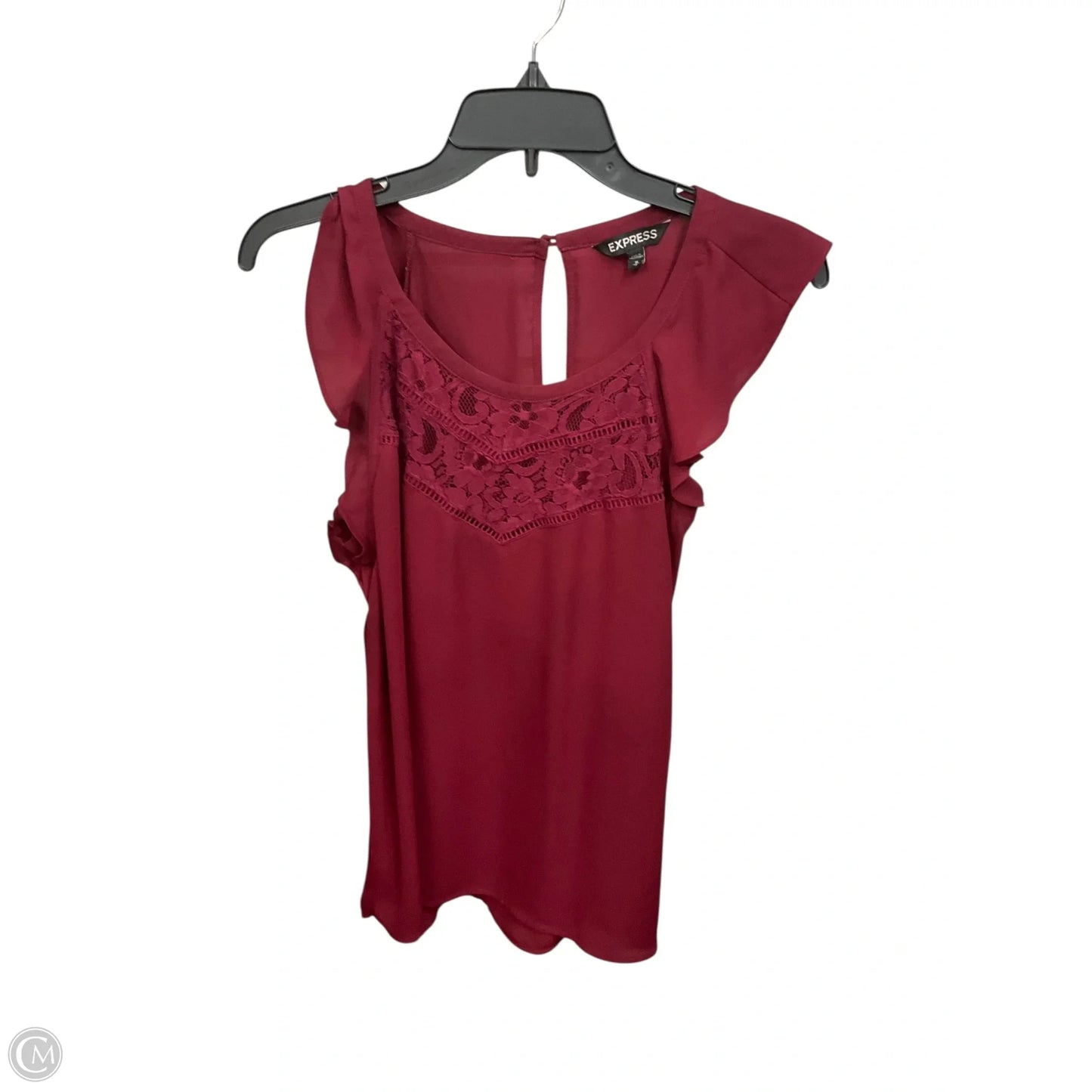 Blouse Sleeveless By Express In Maroon, Size: M