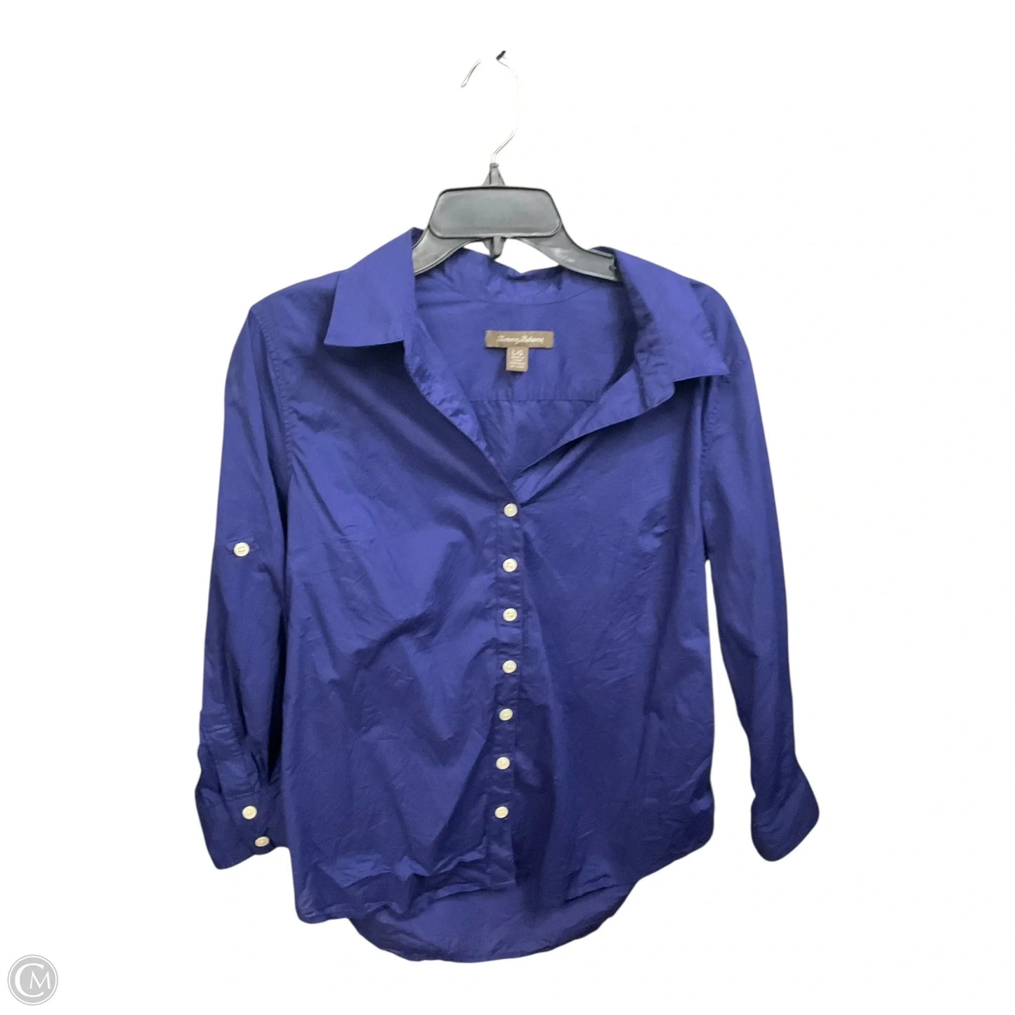 Blouse Long Sleeve By Tommy Bahama In Navy, Size: L