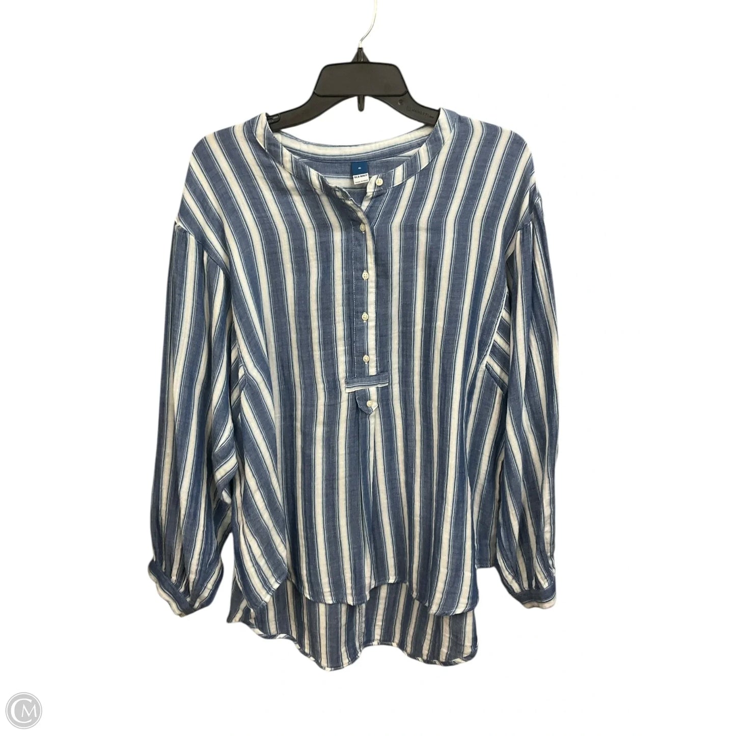Top Long Sleeve By Old Navy In Blue & White, Size: Xl