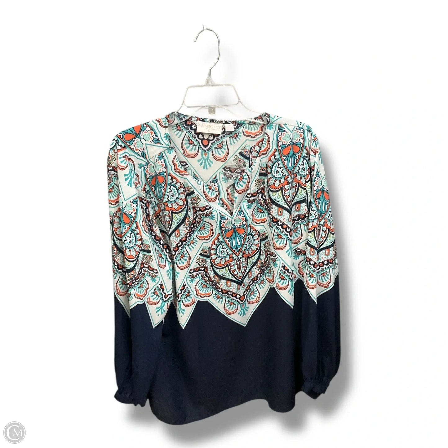 Blouse Long Sleeve By Clothes Mentor In Multi-colored, Size: 2x