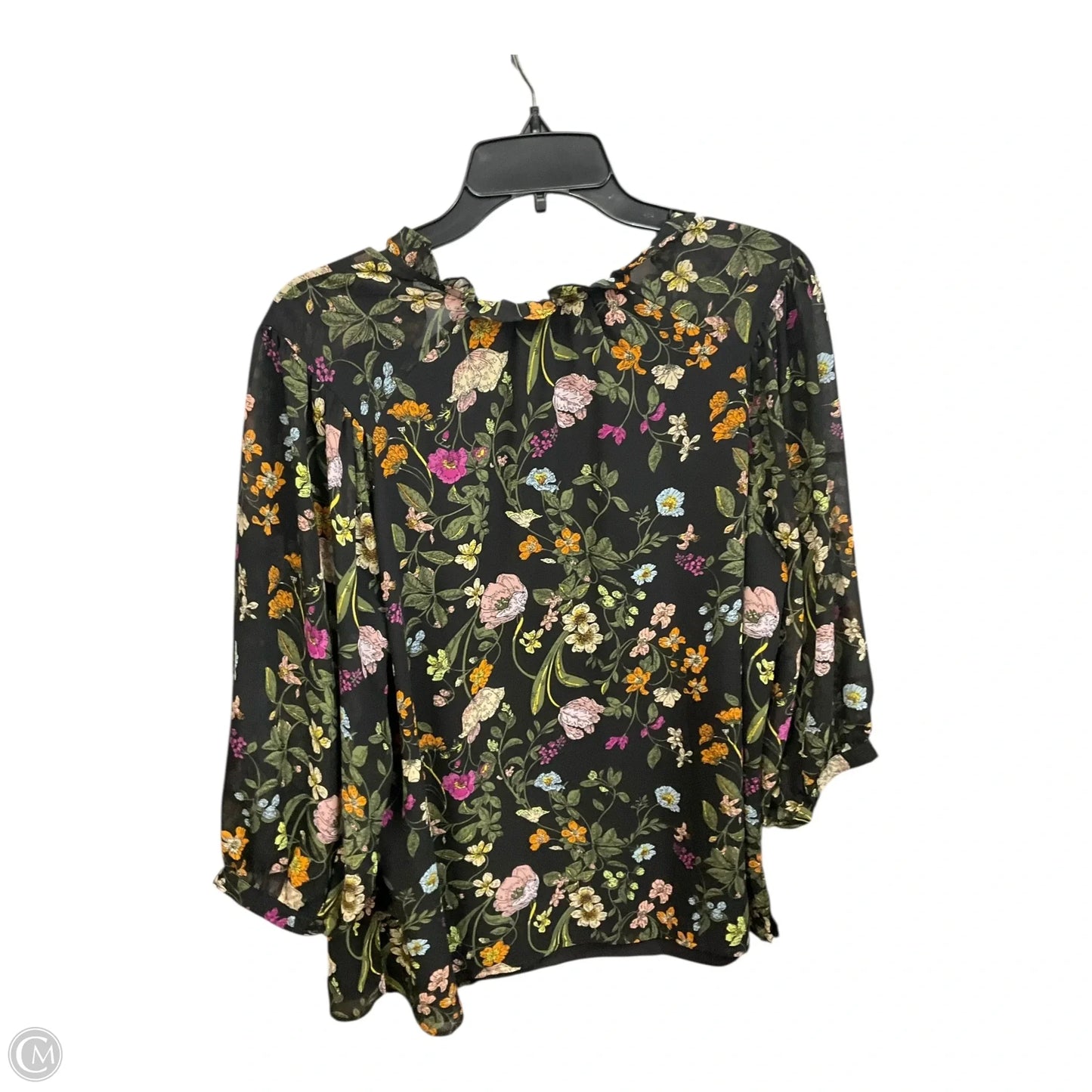 Blouse Long Sleeve By Grace In Black, Size: 1x