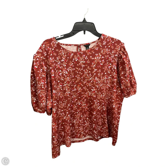 Top Short Sleeve By Ann Taylor In Floral Print, Size: Xxl