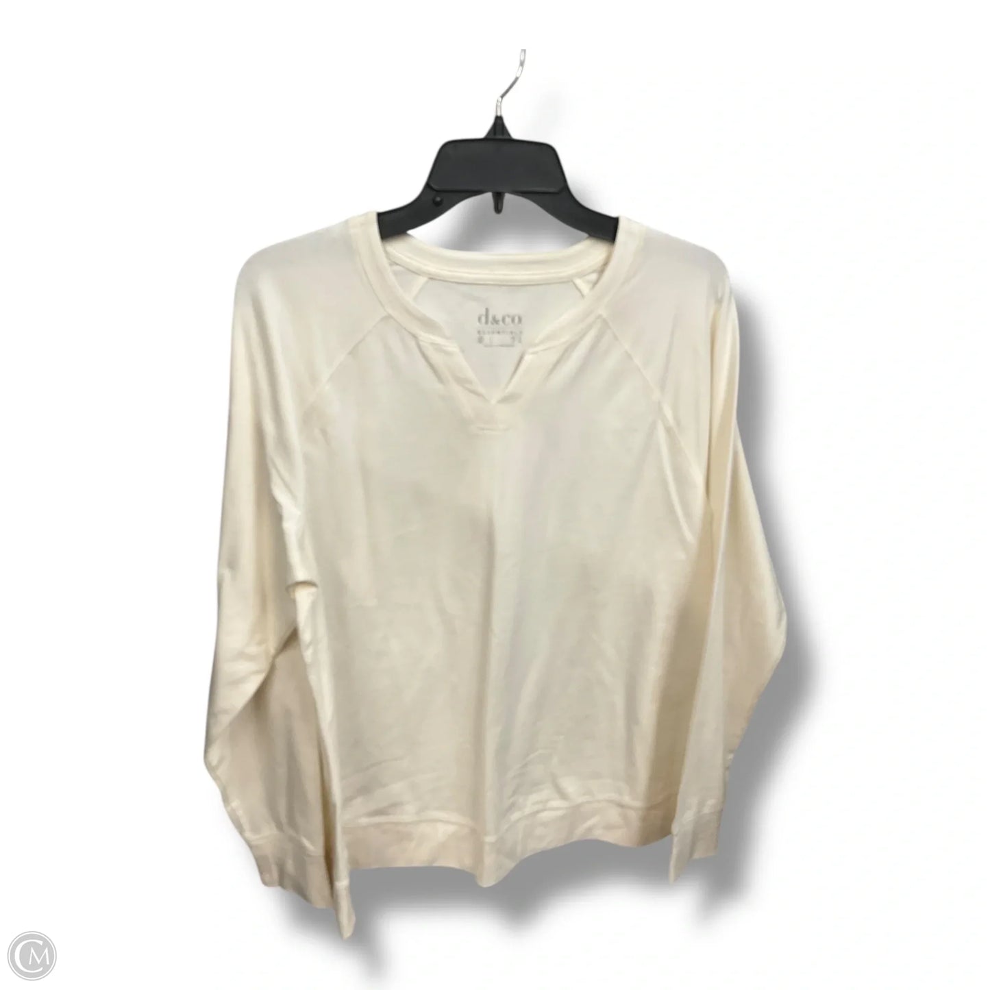 Top Long Sleeve Basic By D&co. In Cream, Size: L