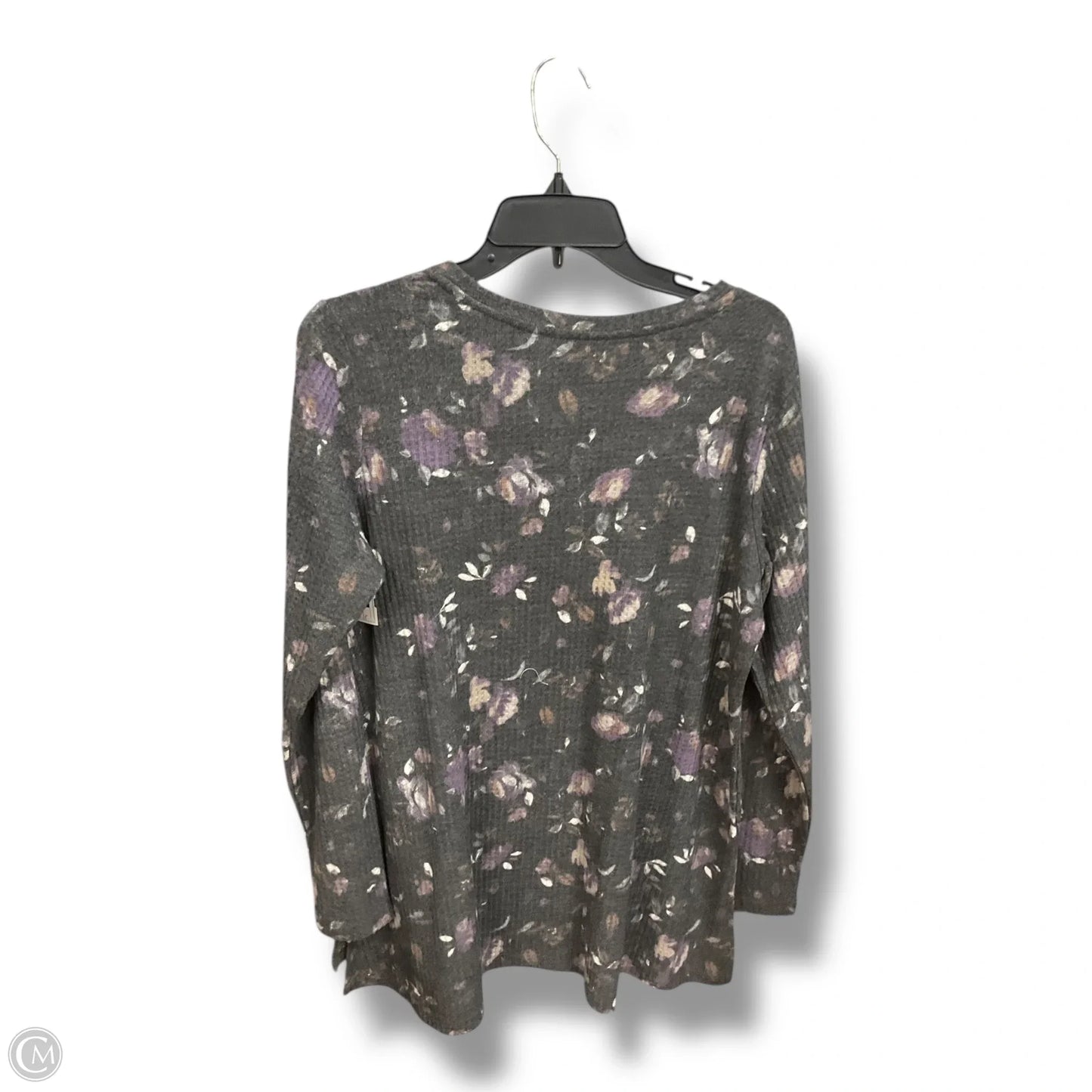 Tunic Long Sleeve By Logo In Grey, Size: L