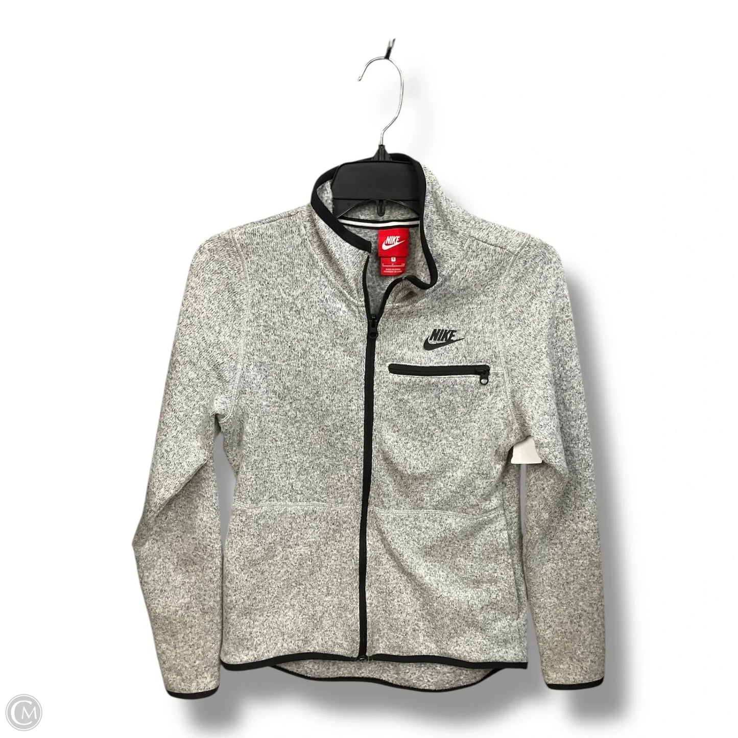 Jacket Fleece By Nike Apparel In Grey, Size: S