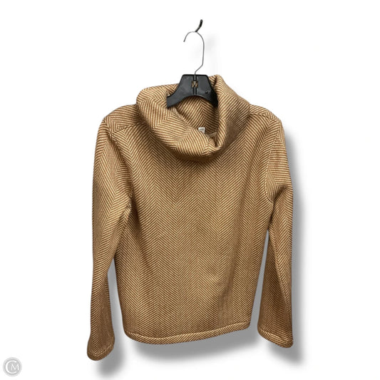 Top Long Sleeve By J. Crew In Tan & White, Size: M