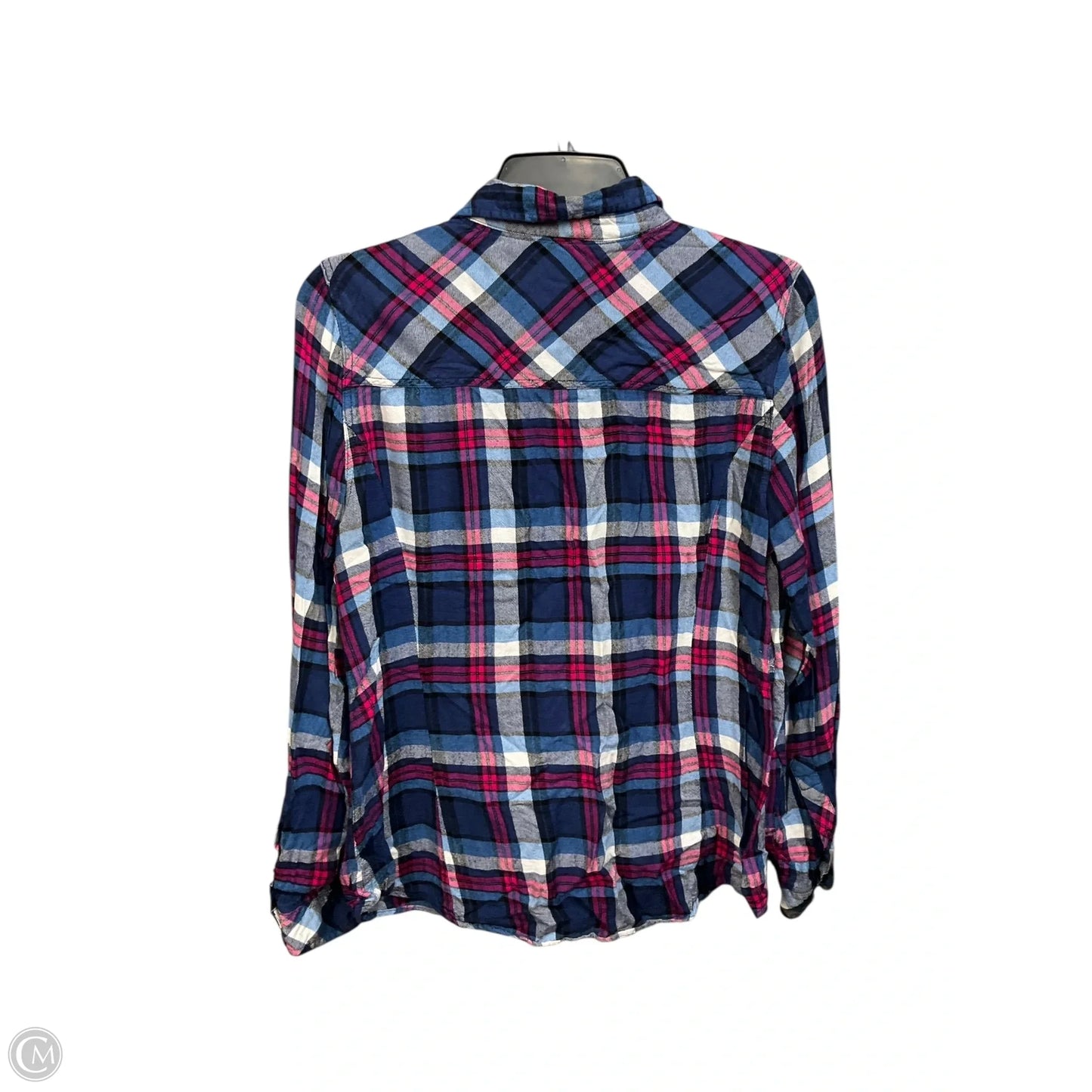 Blouse Long Sleeve By Torrid In Plaid Pattern, Size: L