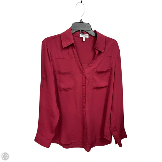 Blouse Long Sleeve By Express In Red, Size: L