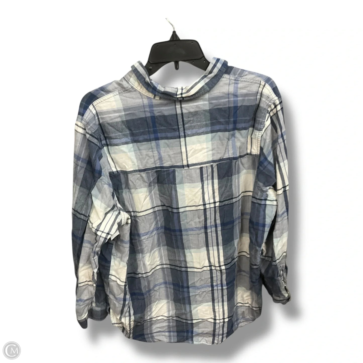 Blouse Long Sleeve By Universal Thread In Plaid Pattern, Size: Xl