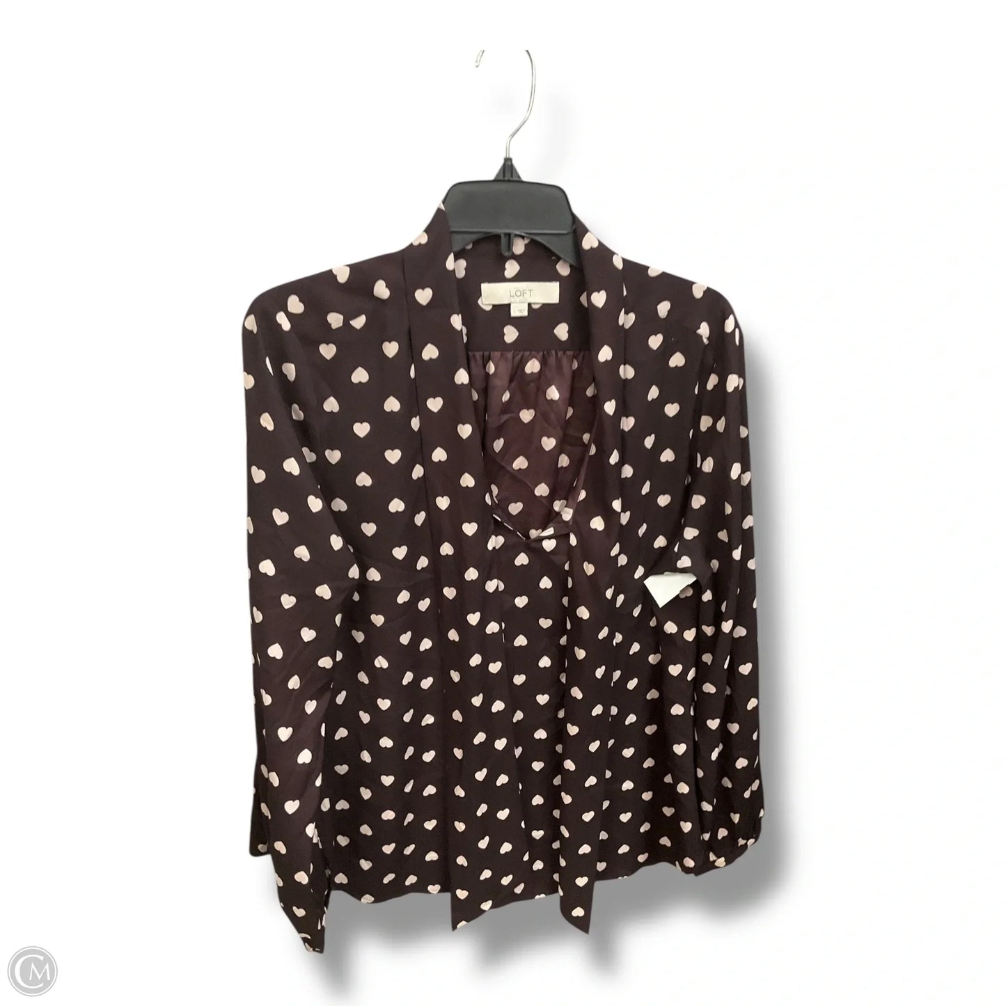 Blouse Long Sleeve By Loft In Purple, Size: L