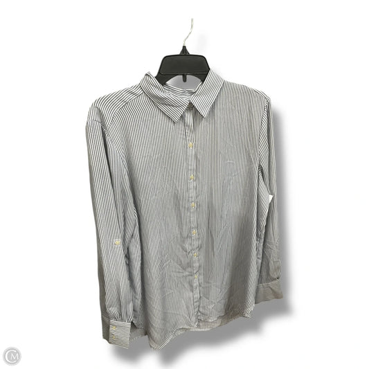 Blouse Long Sleeve By Loft In Striped Pattern, Size: L