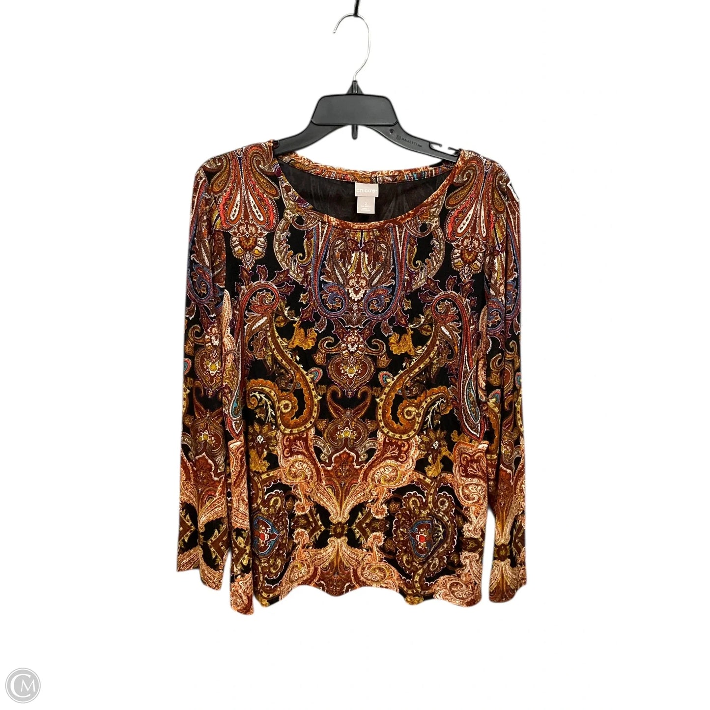 Top Long Sleeve By Chicos In Paisley Print, Size: L