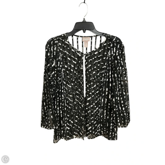 Cardigan By Chicos In Black & White, Size: Xl